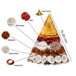 Shri Yantra Gomati Chakra Rudraksha Pyramid - Hexagonal Wealth Pyramid