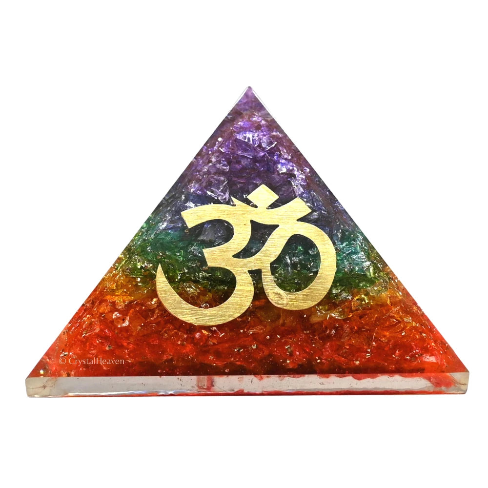 7 Chakra Onyx Orgone Pyramid (OM)