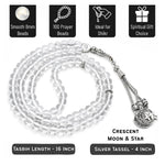 Clear Quartz Crystal Tasbih (Silver)