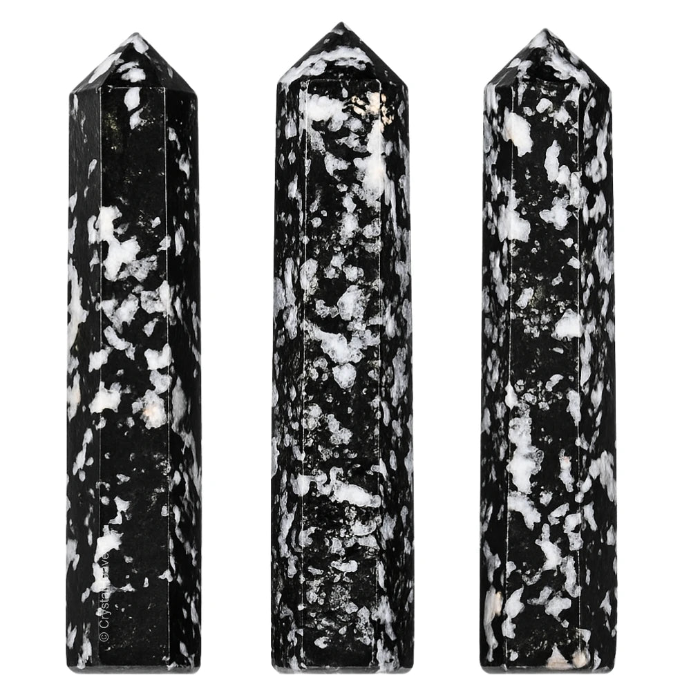 Black and White Tourmaline Pencil Points (Set of 50)