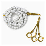 Howlite Crystal Tasbih (Gold)