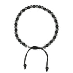 Anti Swelling Black Obsidian Hematite (1*1) Anklet (Without Knot)