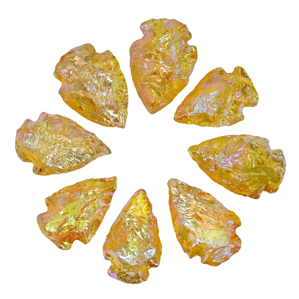 Yellow Aura Quartz Arrowhead - 1" to 1.5"