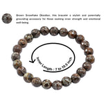 Brown Snowflake Obsidian Bracelet (Faceted-Stretchable)