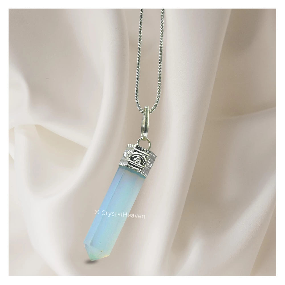 Opalite Necklace - Pencil Point (Silver)