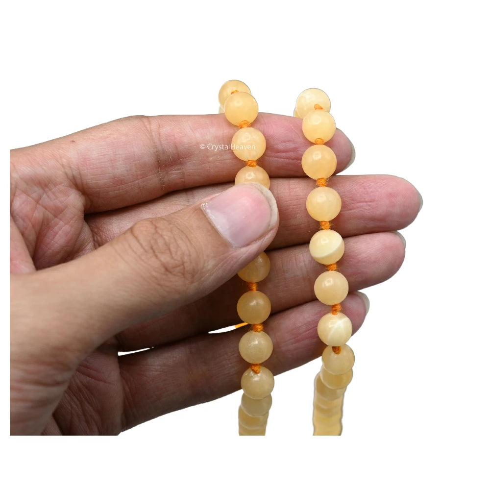 Yellow Calcite Japa Mala (Hand Knotted)