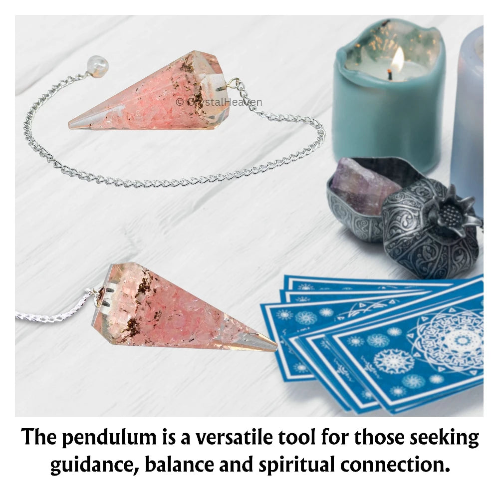 Rose Quartz Crystal Orgone Pendulum