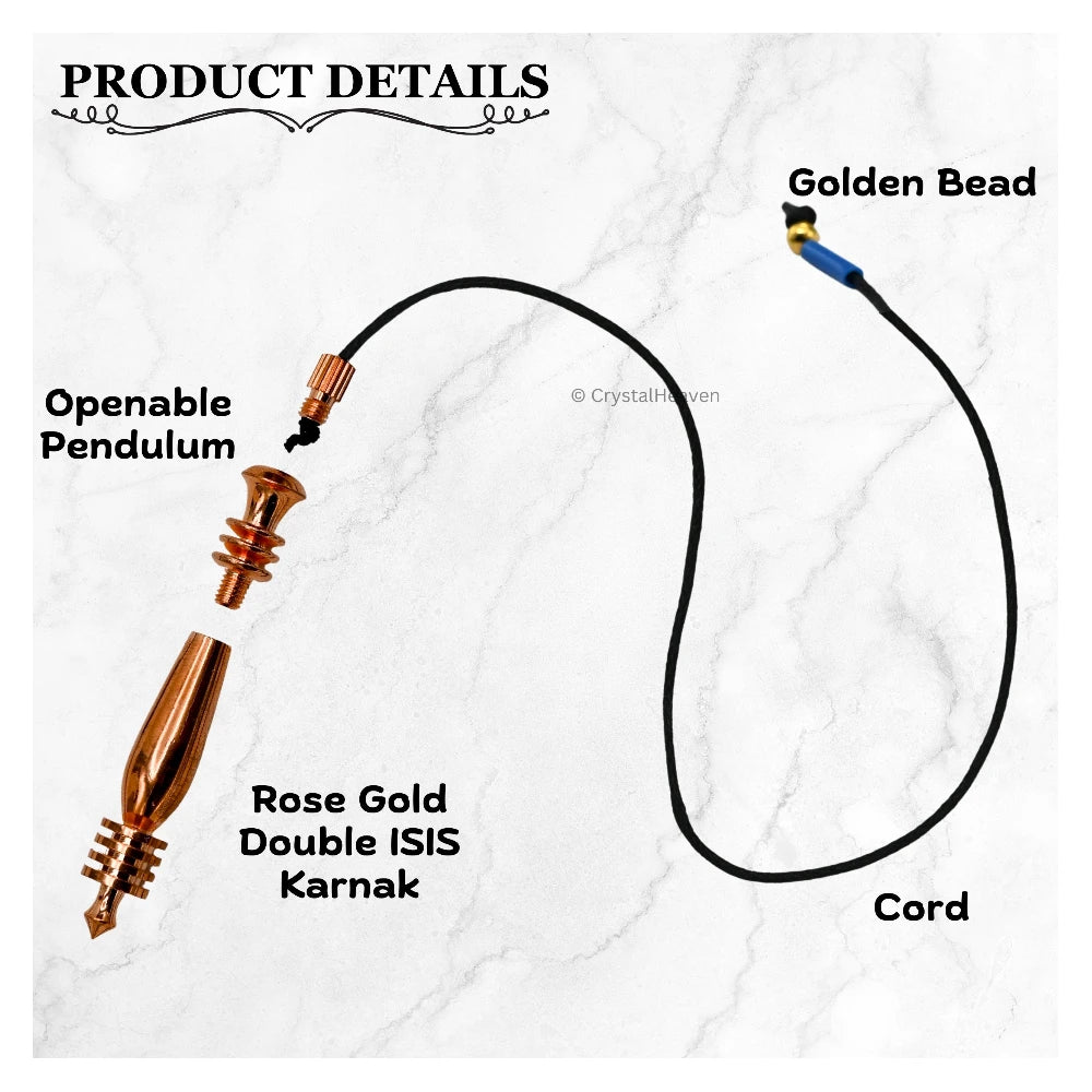 Metal Brass Pendulum - Rose Gold Double ISIS Karnak (MP24)
