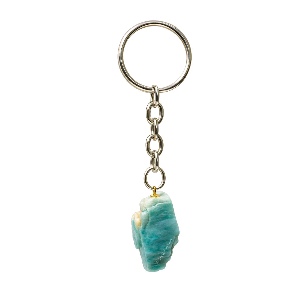 Amazonite Crystal Keychain (Raw)