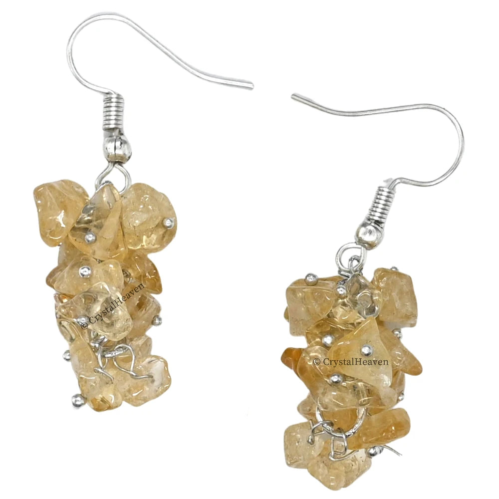 Citrine Crystal Earrings (Silver)