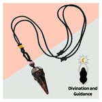Garnet Pendulum Pendant Necklace (Macrame)