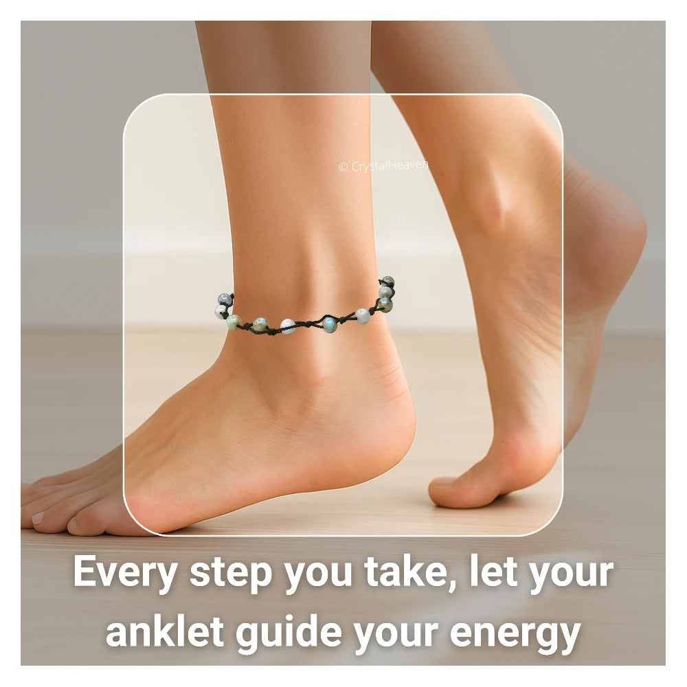 Labradorite Anklet (Hand Knotted)