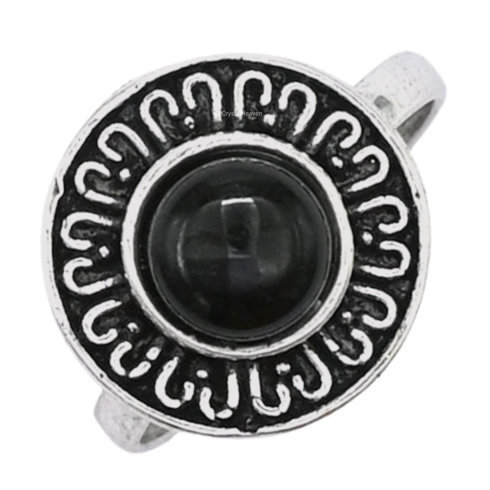 Black Onyx Ring (Silver/Round)