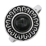 Black Onyx Ring (Silver/Round)