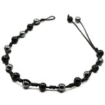 Anti Swelling Black Obsidian Hematite (1*1) Anklet (Hand Knotted)