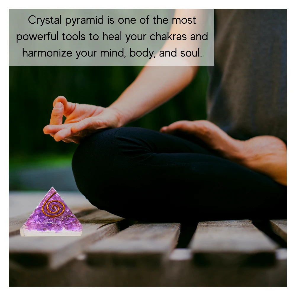 Amethyst Onyx Orgone Pyramid - 30mm
