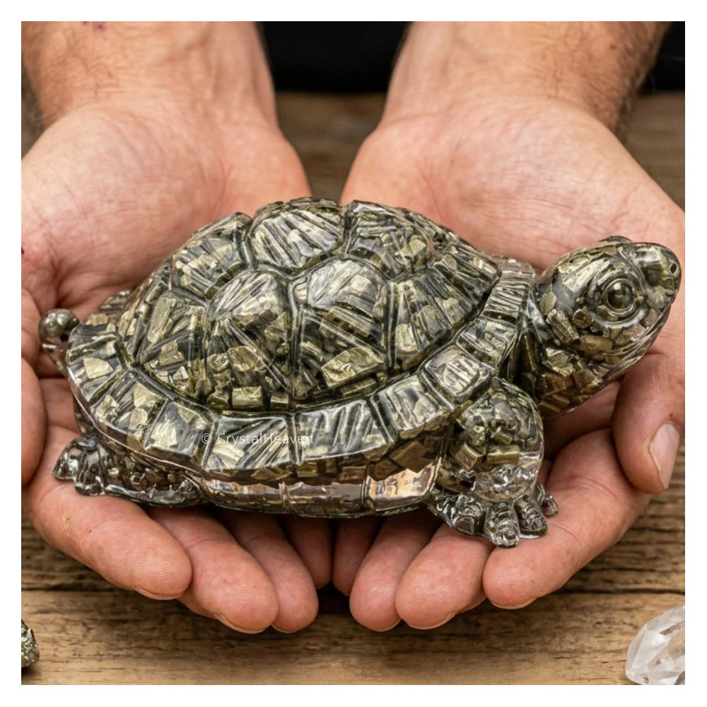 Natural Pyrite Tortoise Kachhua (5.5 Inch)