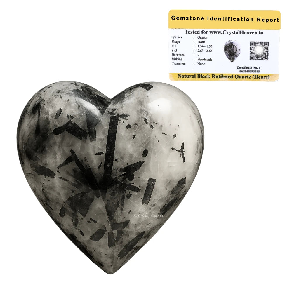 Black rutilated quartz Heart