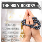 Larvikite Crystal Tasbih (Gold)