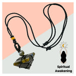 Labradorite Pyramid Macrame Pendant Necklace