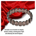 Smoky Quartz Faceted Beads Bracelet - Oval Stone