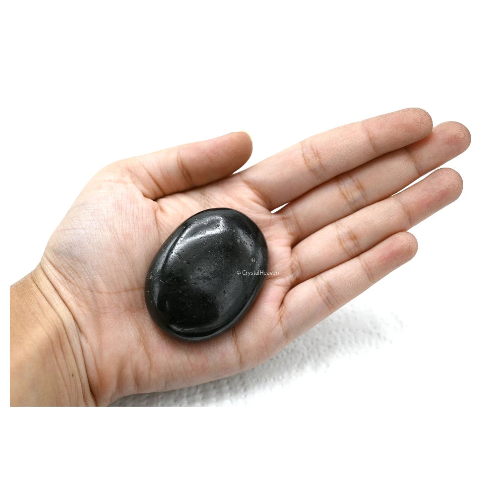 Natural Black Tourmaline Palm Stone