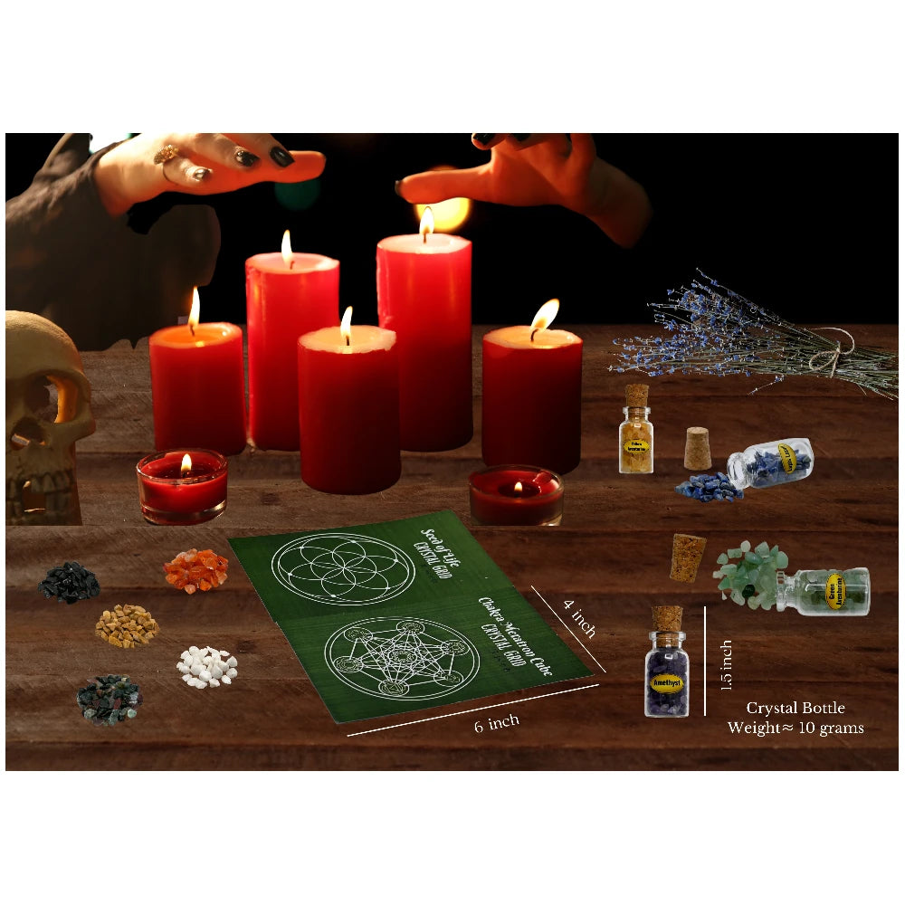 Spell Jars Kit for Witchcraft Supplies - Premium Set of 26