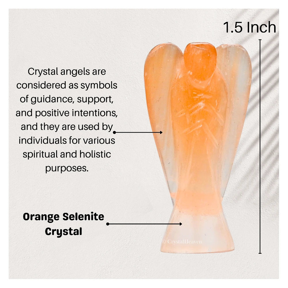 Orange Selenite Angel (1.5 Inch)