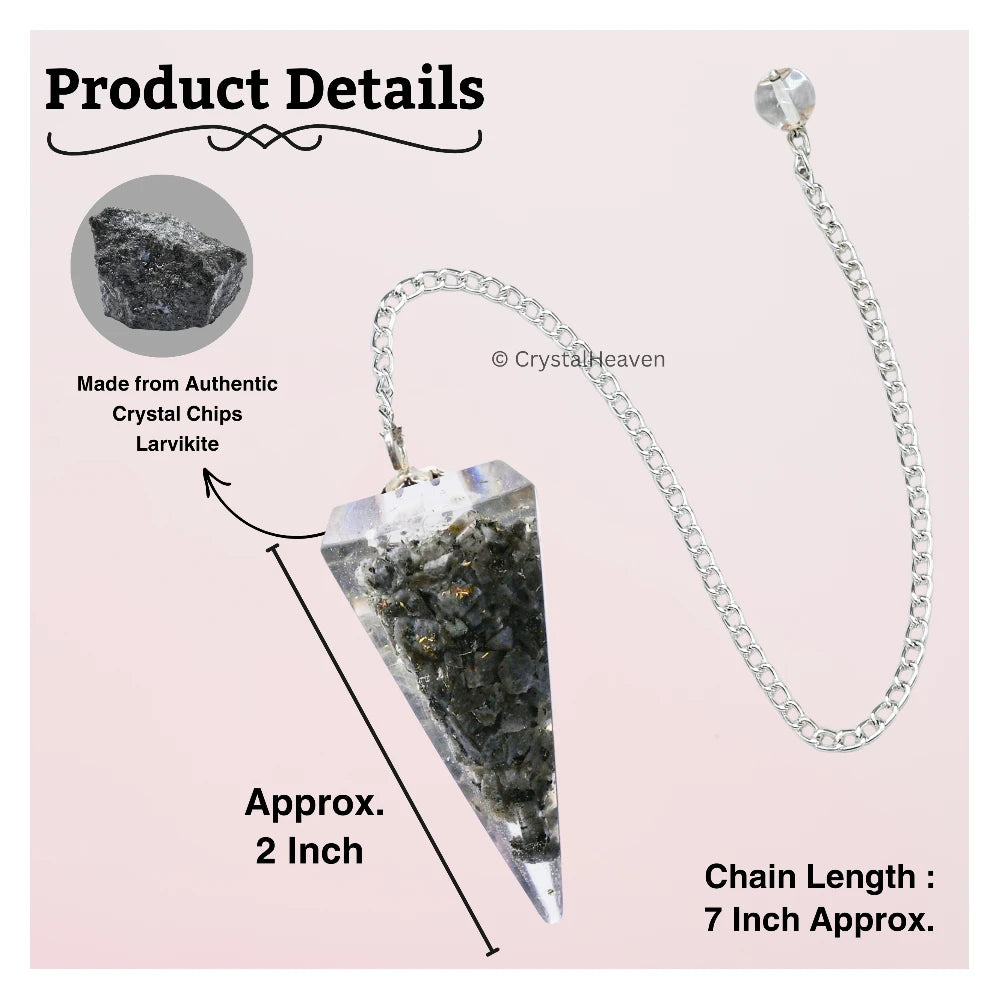 Larvikite Crystal Orgone Pendulum