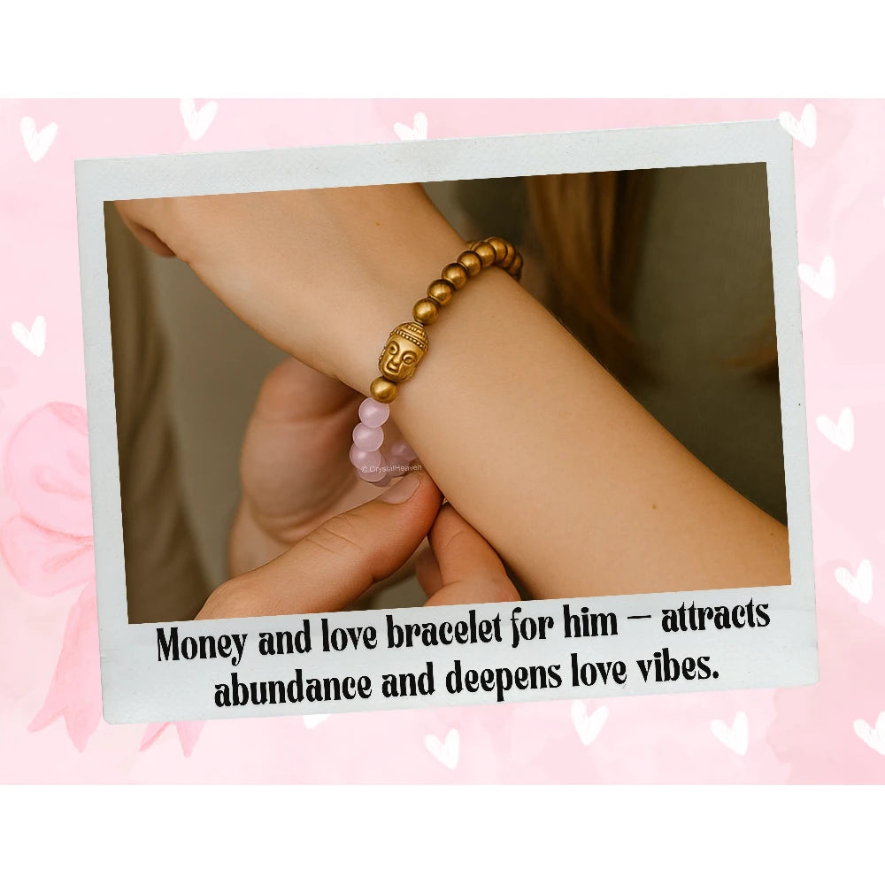 Love and Money Bracelet with Buddha Charm (Gold)