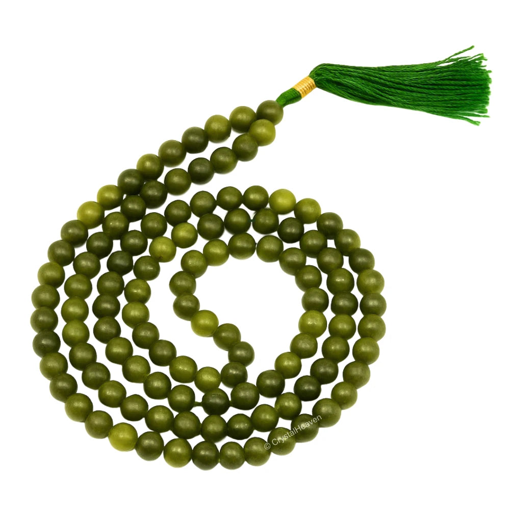 Green Jade Japa Mala (Without Knot)