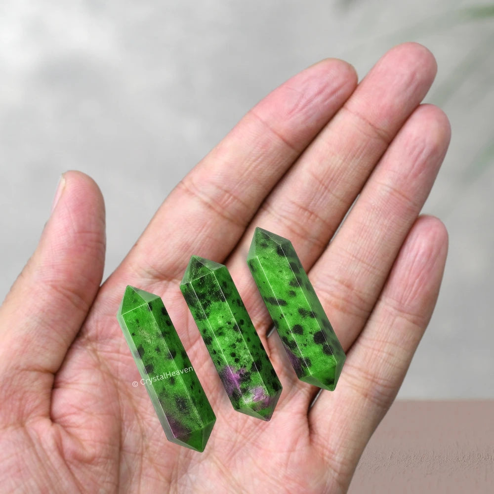 Ruby Zoisite Pencil Points (Double Terminated) (Set of 3)