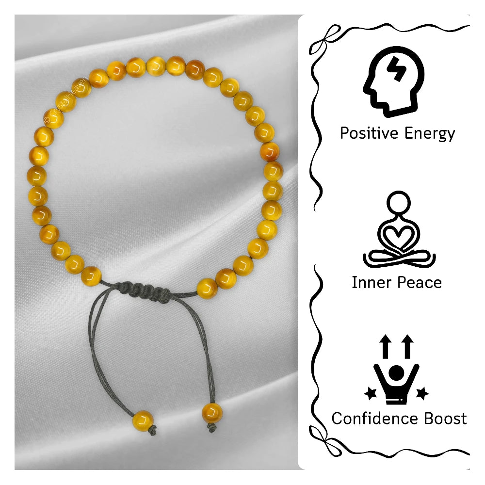 Yellow Cats Eye Anklet (Without Knot)