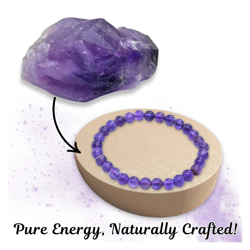 Amethyst Healing Crystal Bracelets - 6mm Beads