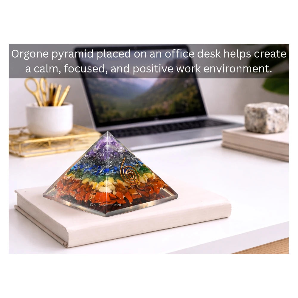 7 Chakra Orgone Pyramid (Copper Coil)