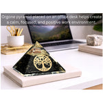 Shungite Orgone Pyramid (Round Tree Of life)