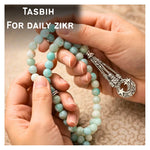 Amazonite Crystal Tasbih (Silver)