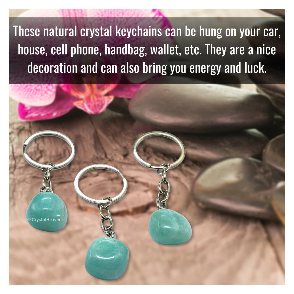 Amazonite Crystal Keychain (Tumbled)