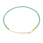 Green Onyx Bracelets - 2mm Faceted Beads (Gold)