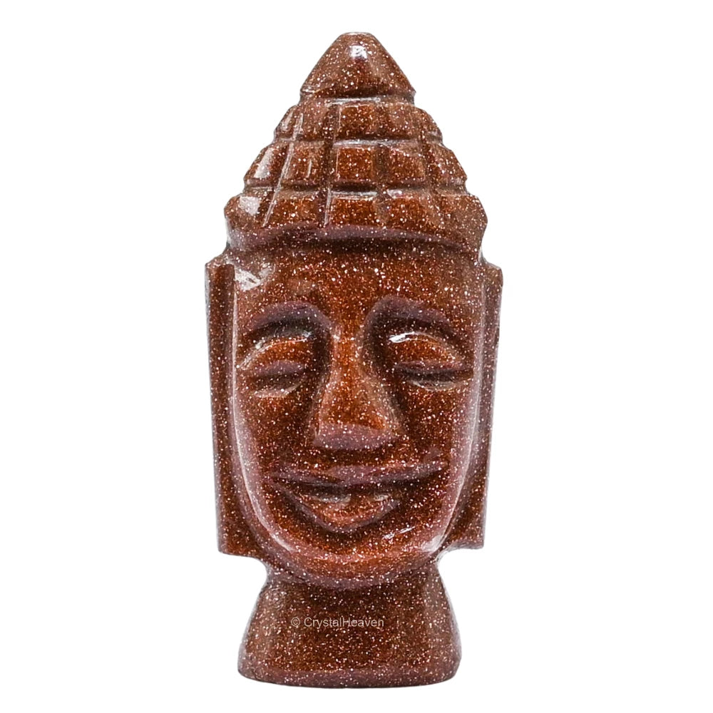 Red Goldstone Buddha Head