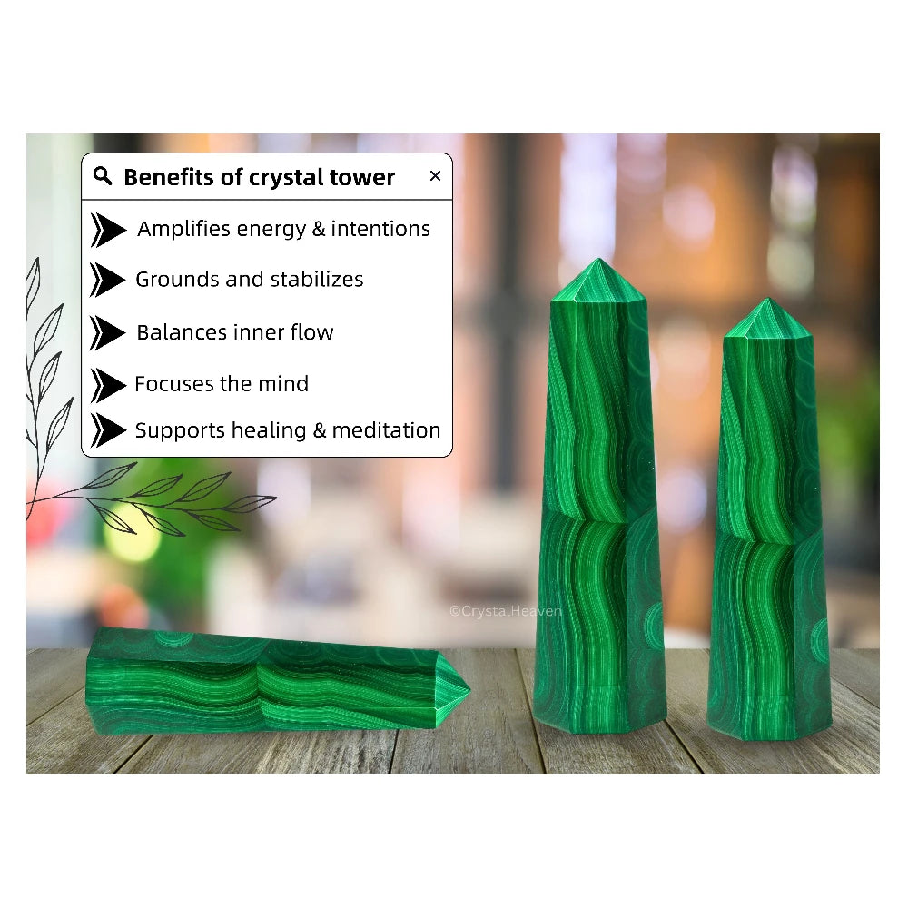 Malachite Crystal Tower (2" to 3" inch) 