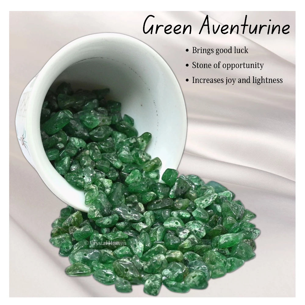 Green Aventurine Chips - Pre Drilled