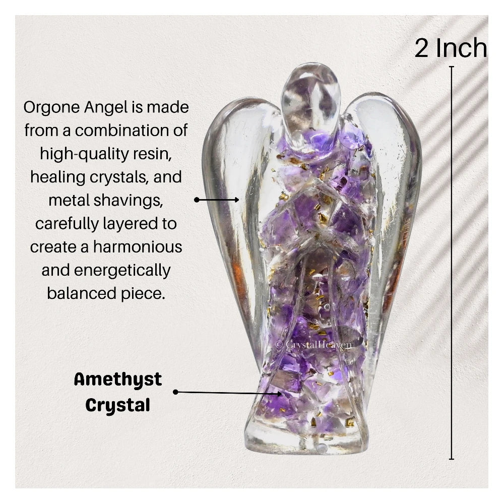 Amethyst Crystal Orgone Angel (2 Inch)